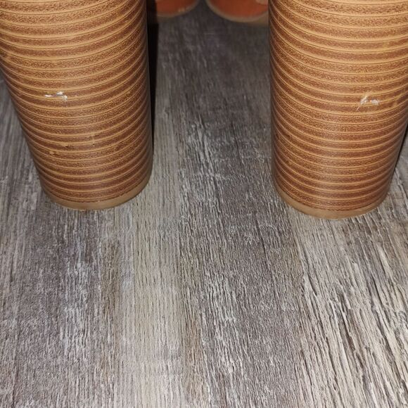 Wild Diva Lounge brown ankle strap 4" heel Sz 9 - Picture 5 of 8